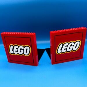 Lego Classic Logo Red Decorative Stylish Organizer Brick Bookends - Set‎ of 2
